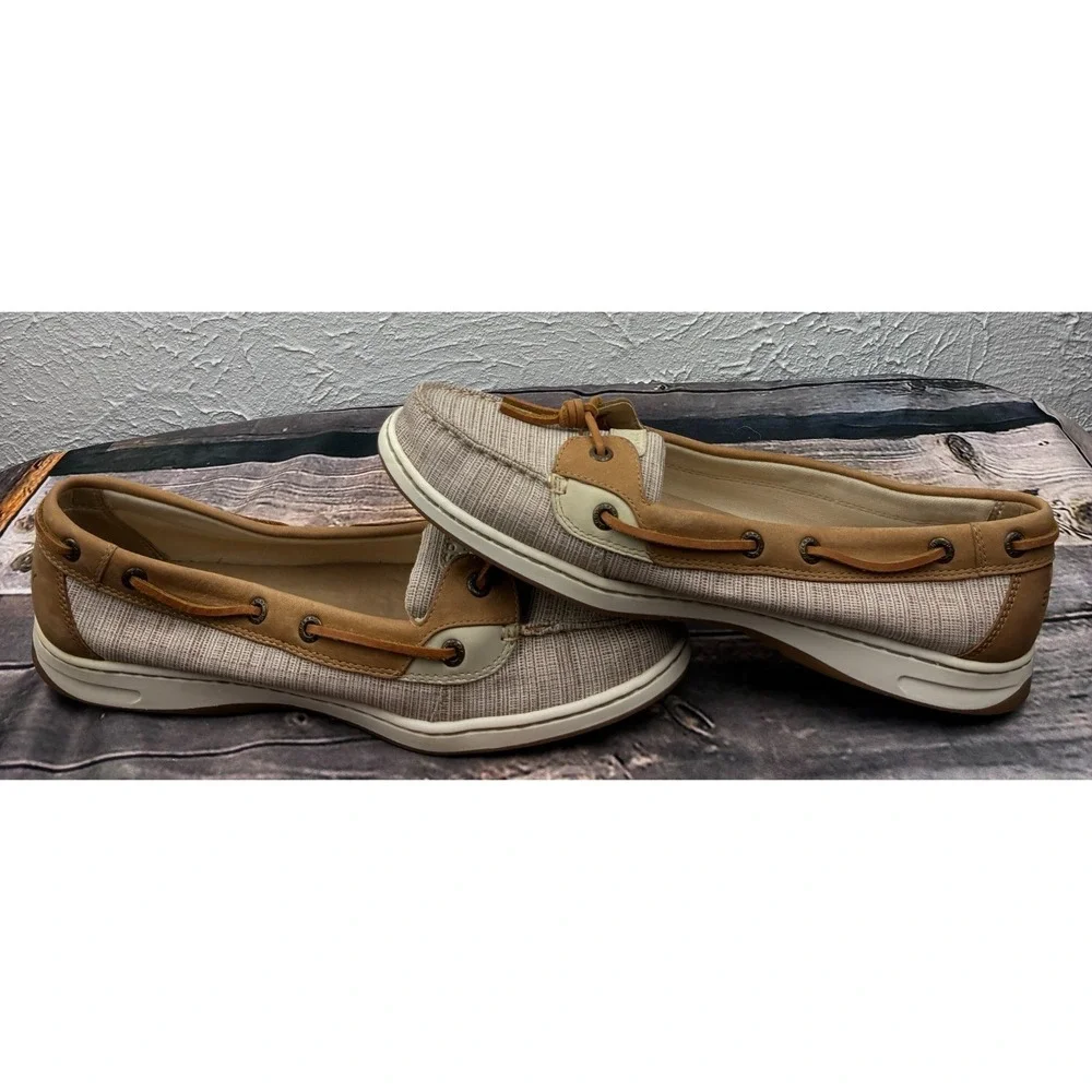 Sperry Top-Sider Angelfish Boat Shoes Womens 12M Tan Beige Leather STS99201